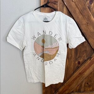 White Graphic T-Shirt with Wander Design
